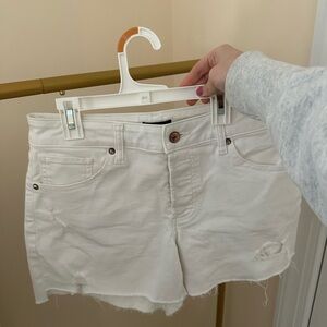 Express White Distressed Jean Shorts